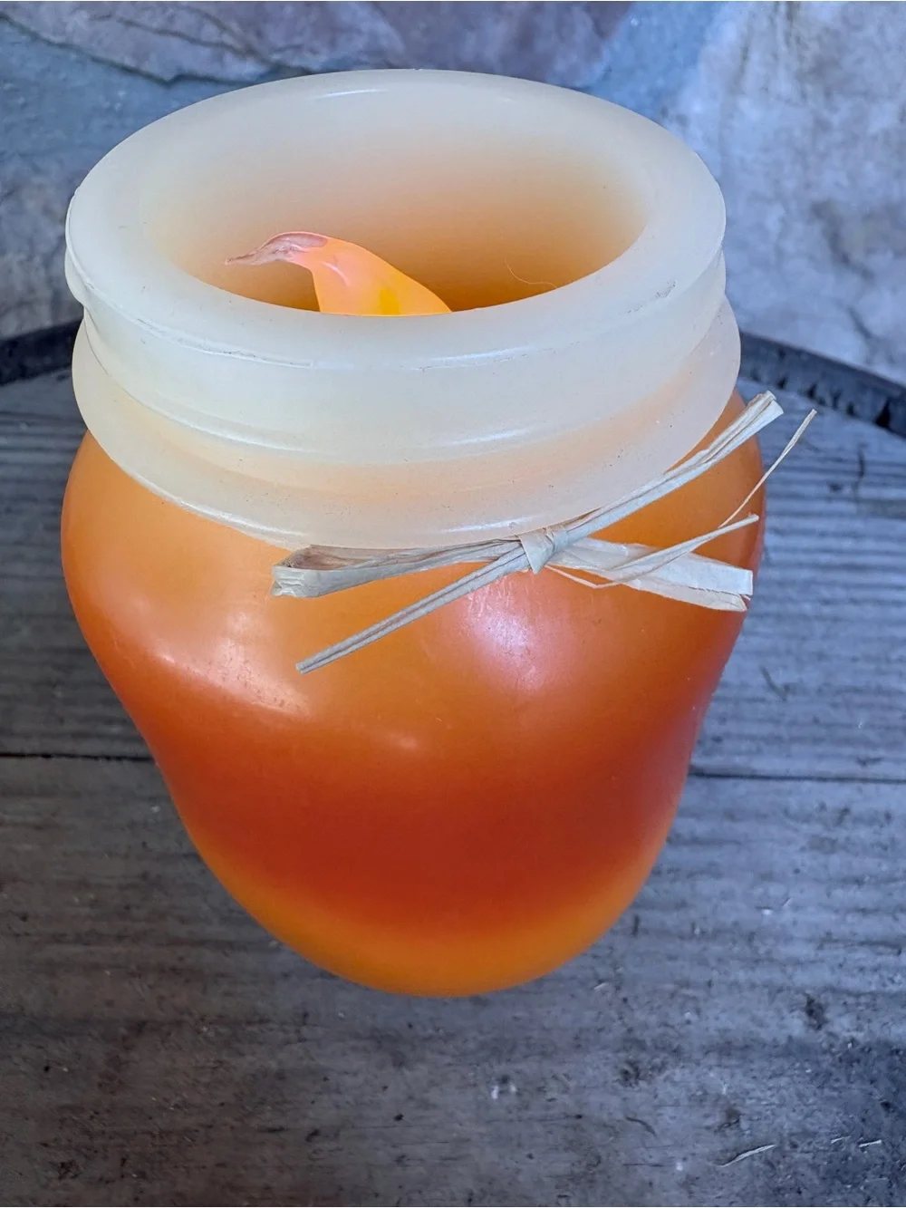 Candy corn mason jar flicker candle